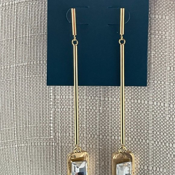 Botkier Women Earrings Gold Tone Long Drop dangle Ear Jewelry New - Picture 2 of 11